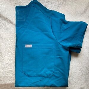 Figs Catarina scrub top Caribbean blue size small